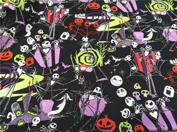 50*145 см кошмар перед Рождество хлопок Ткань для Домашний текстиль мальчик Постельные принадлежности стежка ткани Tecido к patchwor