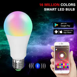 RGBW Bluetooth 4,0 Smart светодиодный свет E27/B22 15/20 W приложение Smart с голосом и мелодией Управление освещения лампы несколько Цвета светодиодный лампы