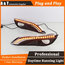 A&T car styling For Peugeot 308 LED DRL For Peugeot 308 led fog lamps daytime running light High brightness guide LED DRL