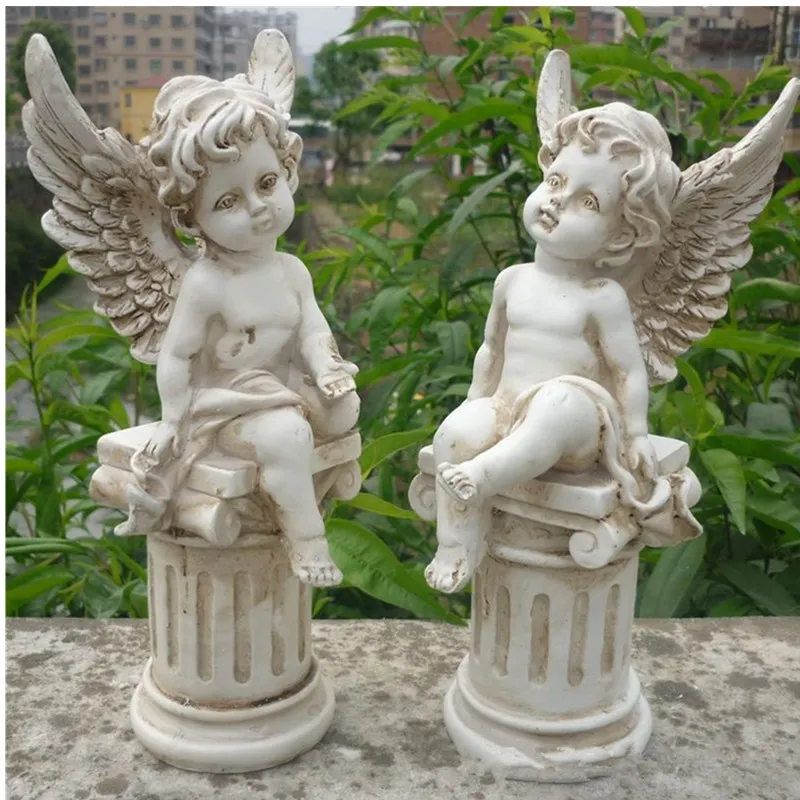 

Cupid Angel Gypsum Statue Roman Mythology Resin Art & Craft Home Continental Decorations Couples Series L1929