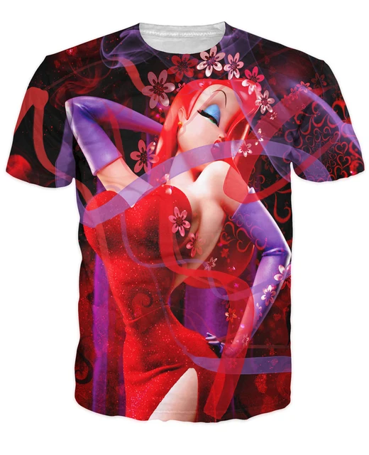 jessica rabbit crewneck t shirt sabão sujo scarlet cabelos compridos