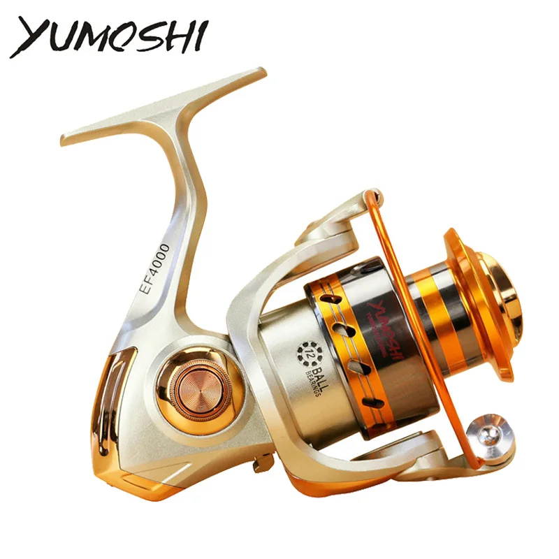 Yumoshi EF500-9000 12BB 5 2: 1 металлическая катушка для спиннинга ловли рыбы в