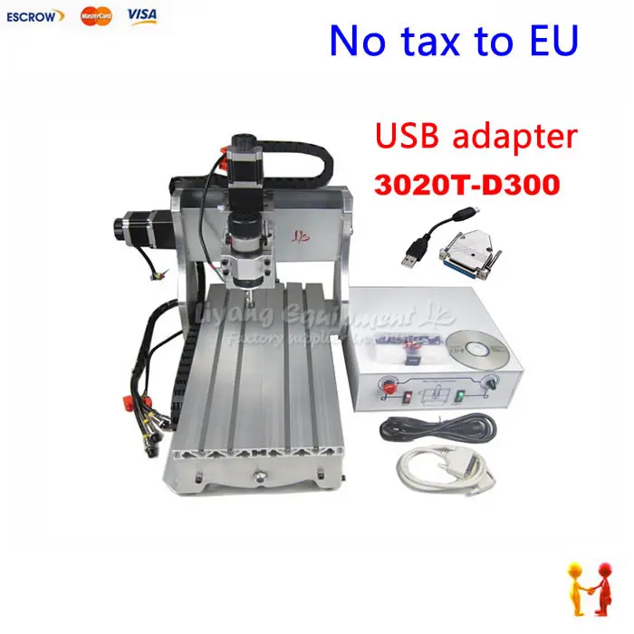 

(NO TAX TO EU) Mini cnc wood lathe 3020 mach3 3axis cnc milling machine with USB adapter