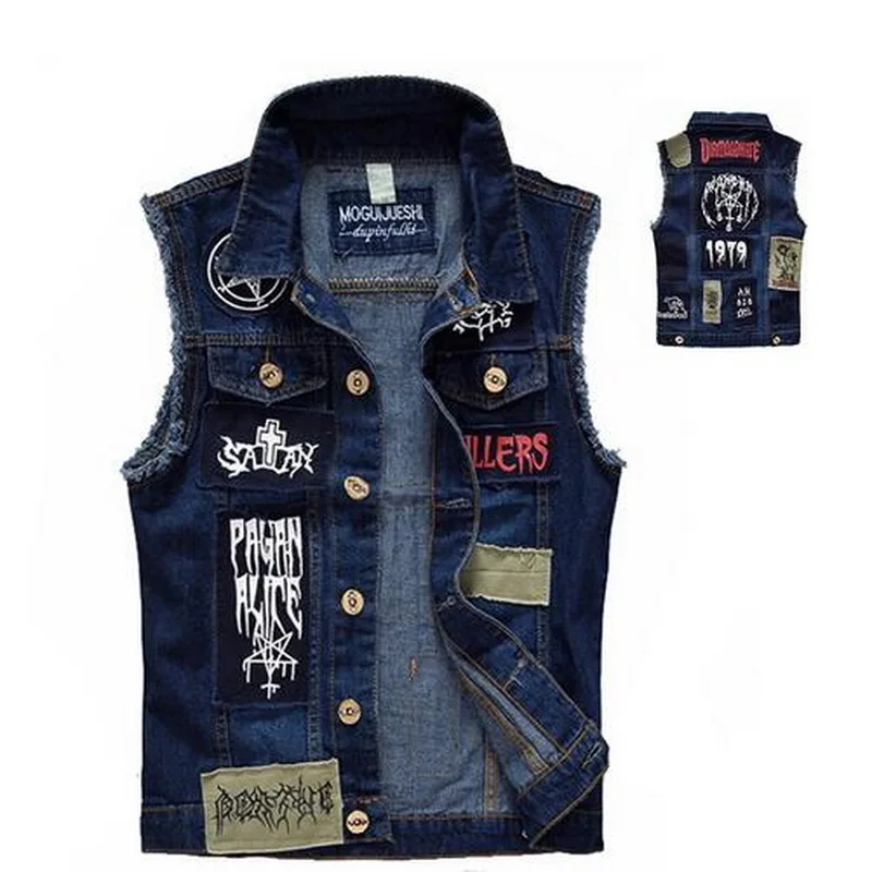 rock denim vest