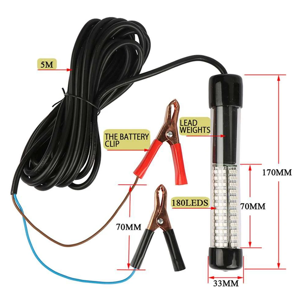 Goture 12V 10 8 W светодиодный подводная рыбалка светильник рыбацкая лодка