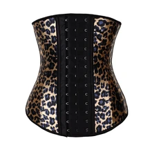 

XS 6XL Leopard Print Latex Corset Waist Trainer Plus Size Waist Cincher Spiral Steel Boned Corset Sexy Women Outfit Korsett 5XL