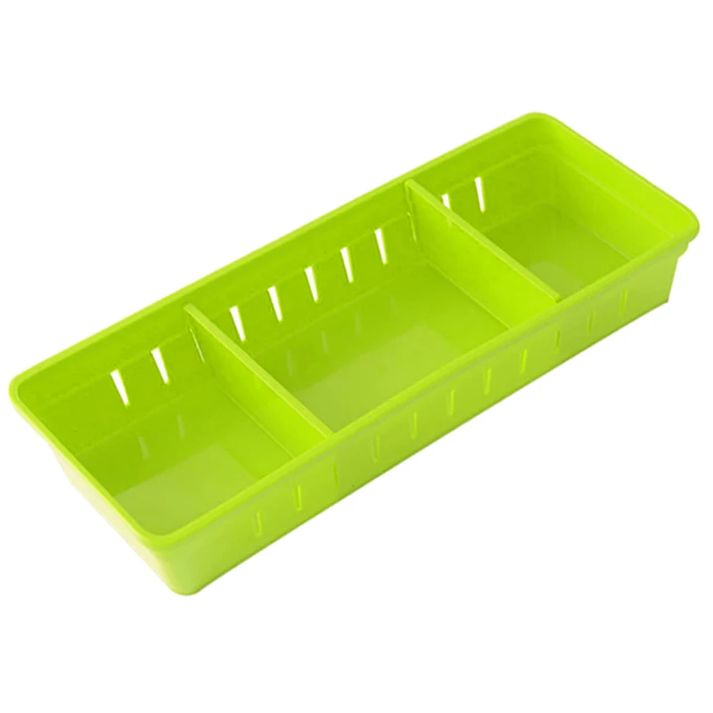 

New-Adjustable New Drawer Organizer Home Kitchen Board Divider Makeup Storage Box Pencil Jewelry Organizer, Size L, Green