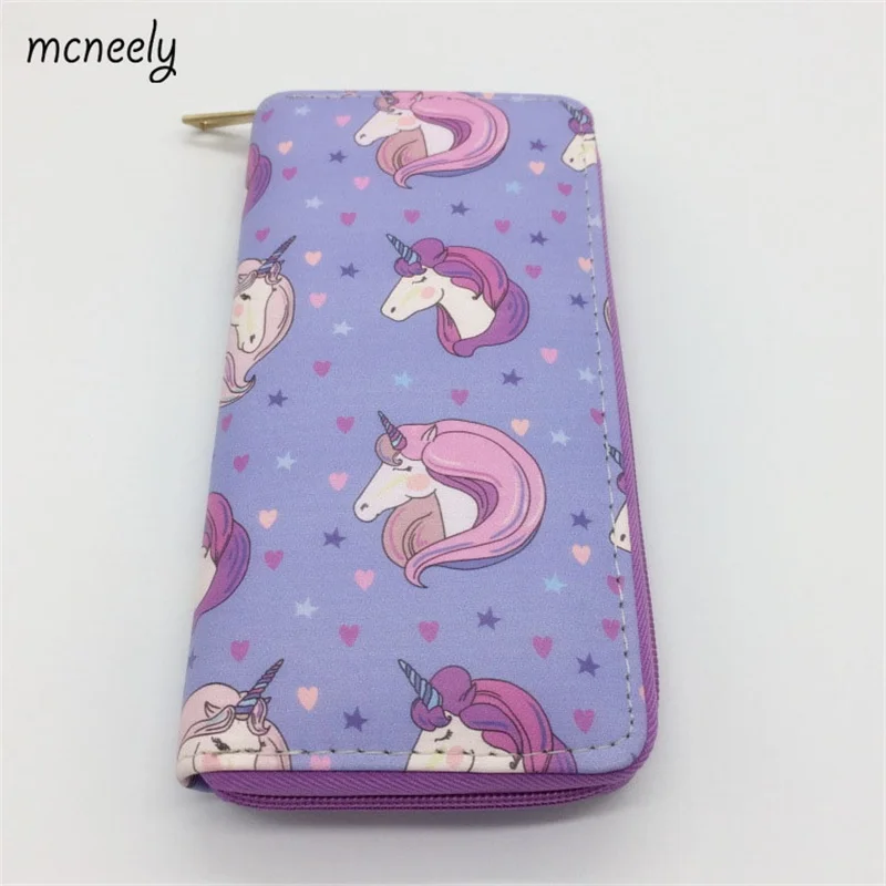 

2018 Popular Unicorn Pattern Lovely Long Wallet Purse Women Wallets Female Clutch Purse Wallet For Women Purse Card Holders