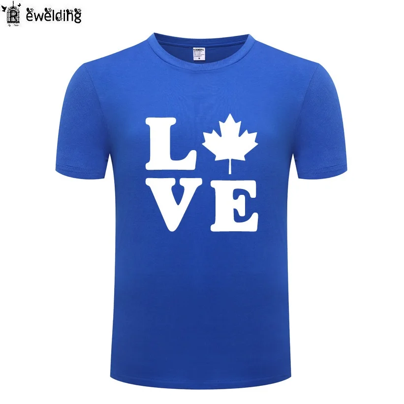Canada LOVE Canadian Maple Leaf Print Men T Shirt Novelty T Shirts Men