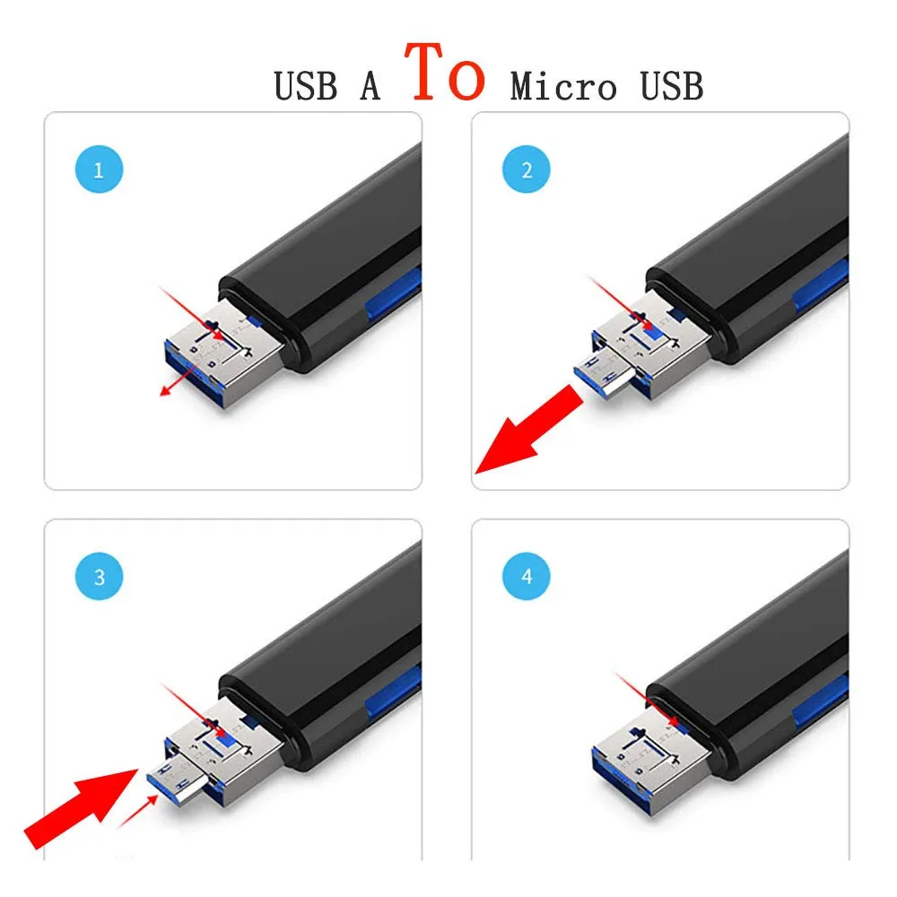 Тип-C 5 в 1 OTG картридер высокое Скорость USB 2,0 TF/MicroSD чтения карт памяти адаптера micro USB Card Reader для ПК Android