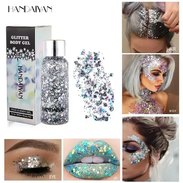 

2019 Laser Liquid Glitter Eyeshadow Gel Holographic Mermaid Body Face Eye Loose Sequins Pigments Makeup Festival