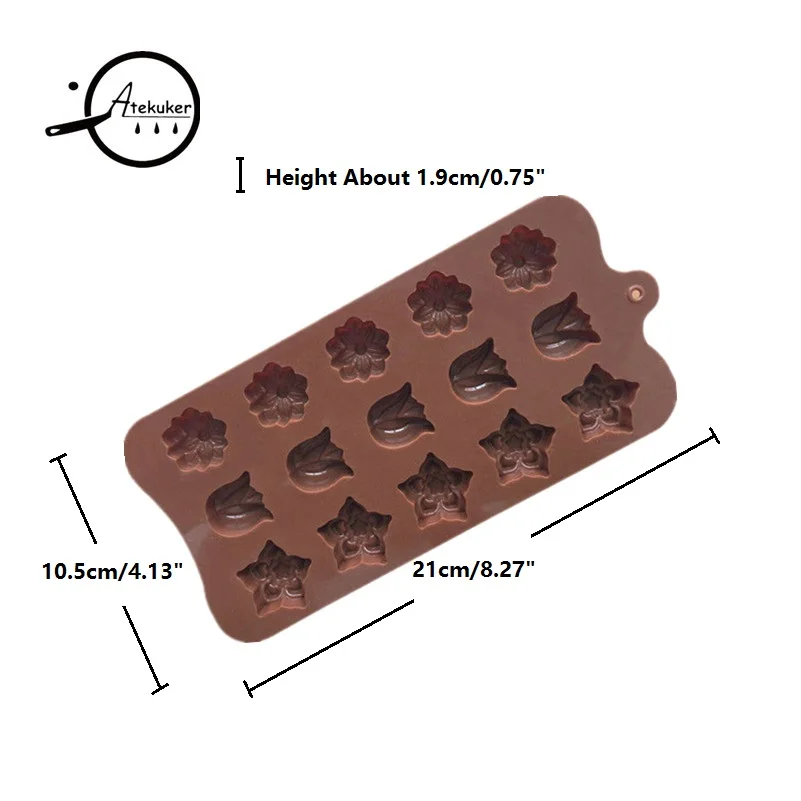 Atekuker мини-форма для цветов для шоколада DIY силиконовая форма для сладостей конфет ледяной кубик лоток для украшения торта инструменты форма для мыла