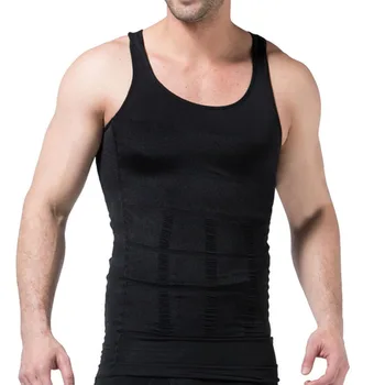 

Men's Slimming Body Building Shaper Waist Cincher Corset Sports Vest Solid Color Sleeveless Underwear