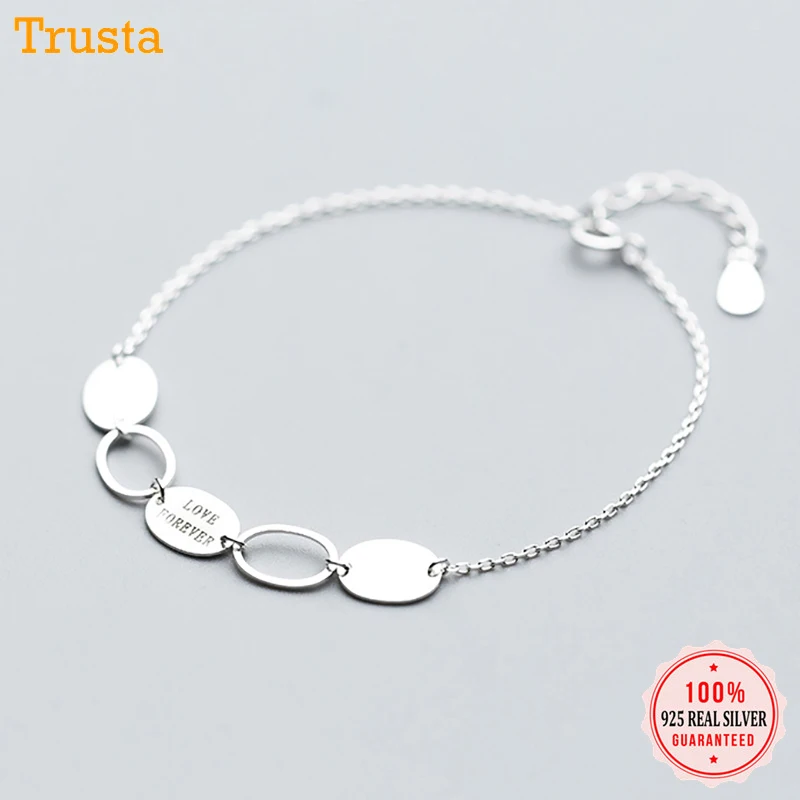 

Trusta 2019 925 Sterling Silver Bracelet Jewelry Love Forever Bracelet S925 Fine Jewelry Birthday Gift For Girls Lady DS1421