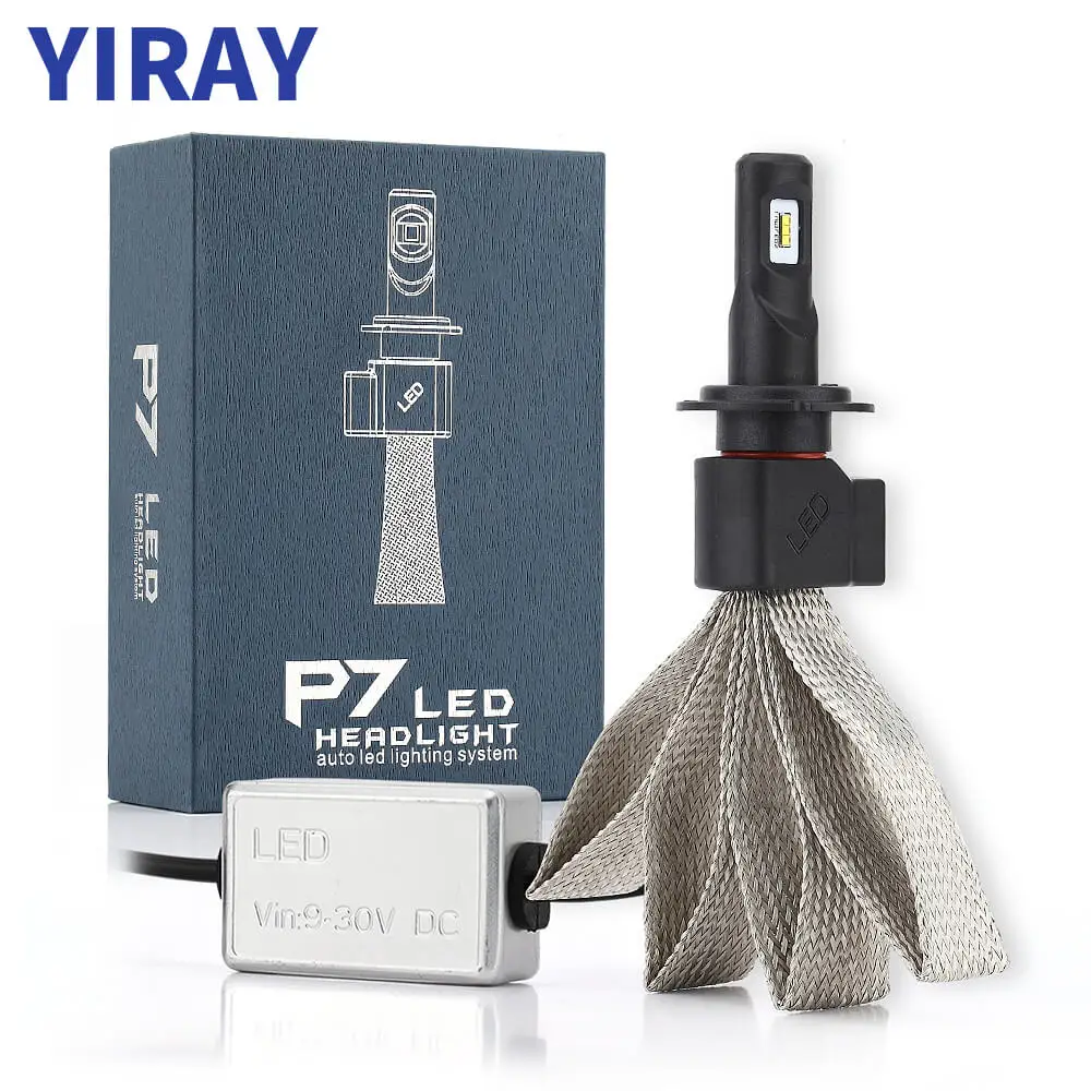 Ceny YIRAY samochodów LED reflektor z Braid promieniujący P7 9600LM lampa żarówka H1 H3 H4 H7 H11 H13 880 H27 9004 HB3 9006 HB4 HB5 światła canbu