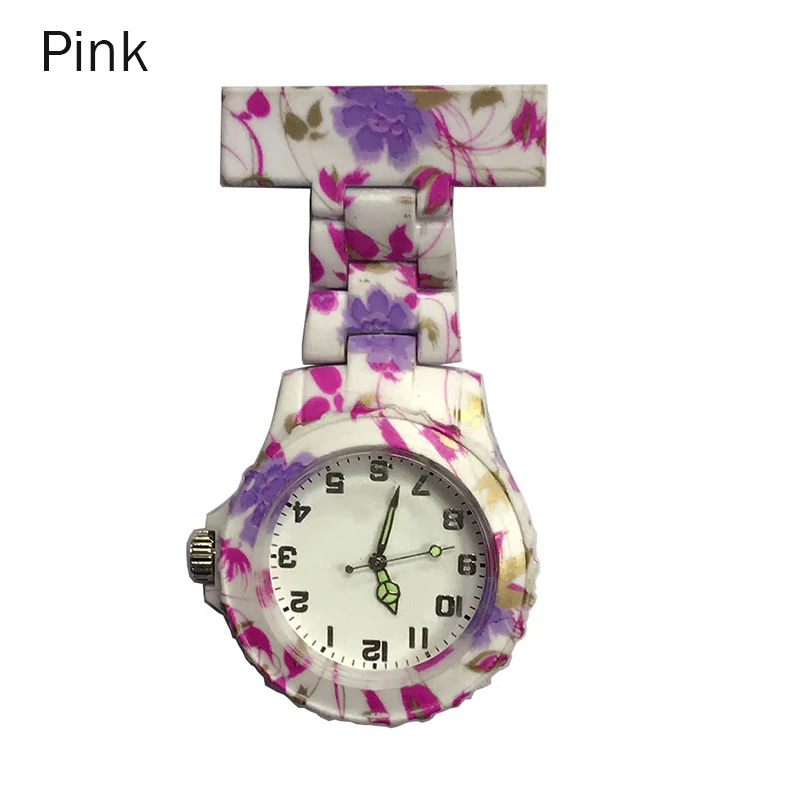 

Colorful Silicone Round Dial Quartz Pocket Nurse Watch Quartz Brooch Doctor Nurse Hanging Watches NGD88