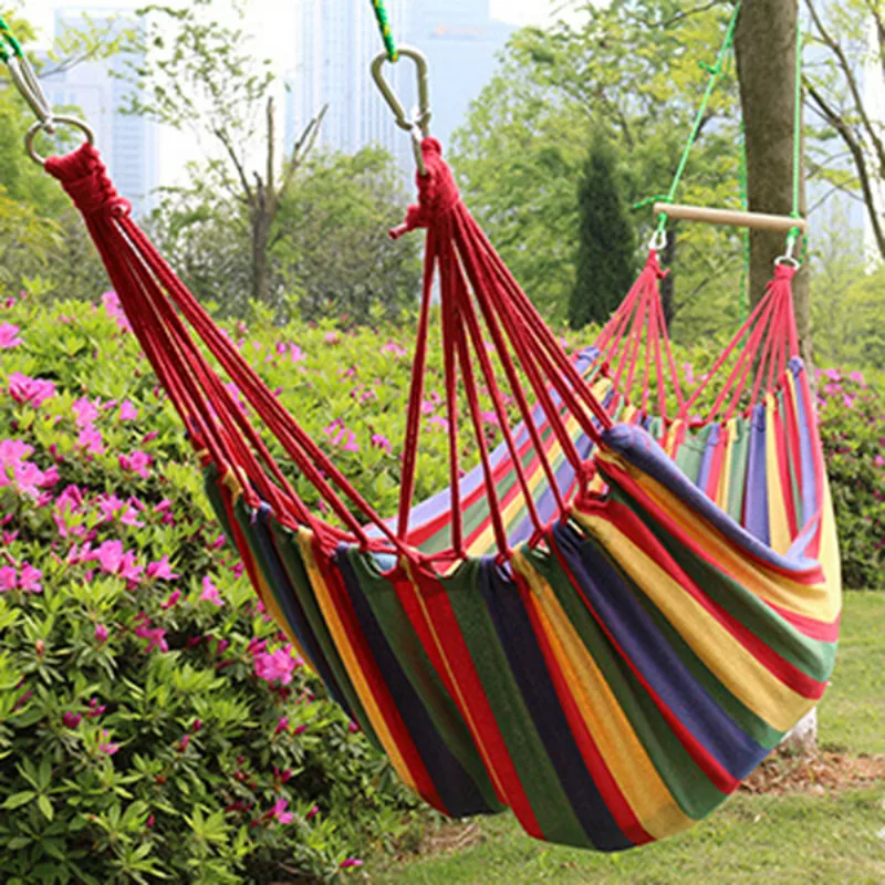 

Fashion Double Head Rollover Prevention Hammock Increase Widening Indoor Outdoor Swing Canvas Hanging Chair 2*1.5m / 2.2*1.5m