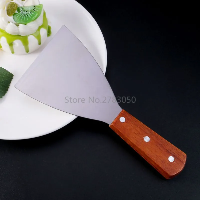  Cake Shovel Triangular Scraper Pizza Pastry Cheese Spatula Stainless Steel Blade With Wood Handle K