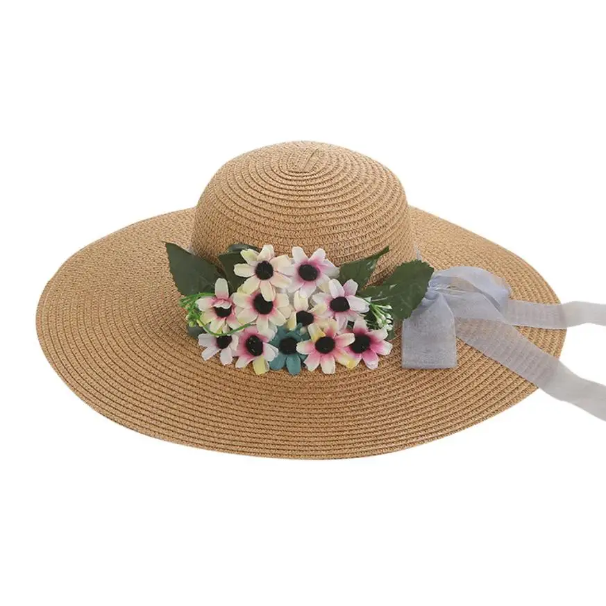 FishSunDay Новая женская пляжная шляпа с широкими полями, летняя соломенная шляпа от солнца, Прямая поставка 0808 - Цвет: A