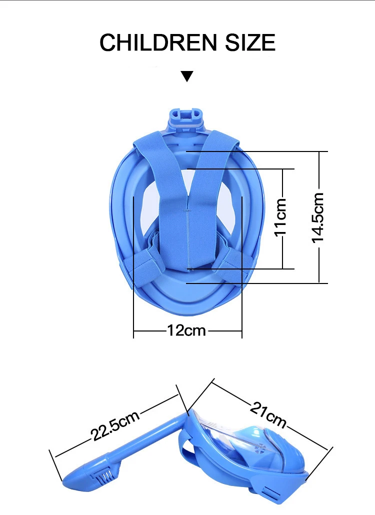 Детская маска для подводного плавания для детей, тренировочная маска для плавания, маска для лица, оборудование для подводного плавания merguulho для Gopro, трубка для дыхания