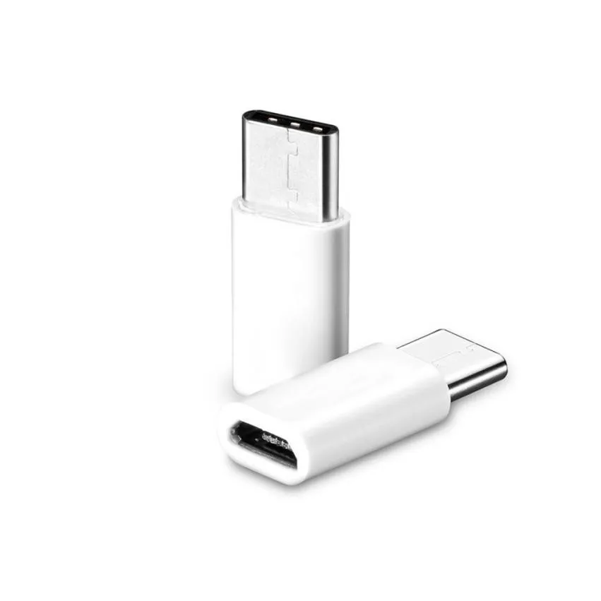 1PC White USB-C Type-C to Micro USB Converter Data Charging Adapter For Samsung Galaxy Note 7 for LG G5 for Huawei P9 /G9 #UO