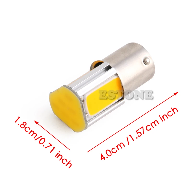 Cornering lamp 1x Yellow/Amber 1156 4 COB LED Turn Signal Rear Light Car Bulb Lamp 12V Auto lamp