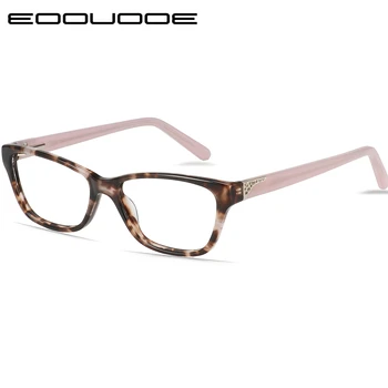 

EOOUOOE High Quality Prescription Glasses Frames Women Acetate Eyeglasses Clear Optical Myopia Eyewear