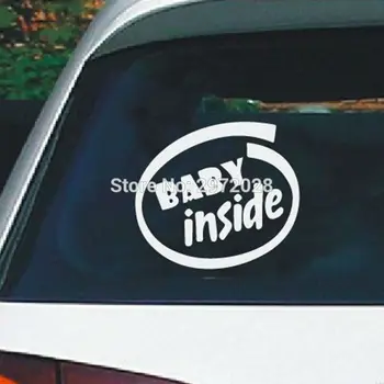 

10 x Newest Design Funny Baby Inside Car Creative Decorative Auto Decal Cartoon Car Reflective Car Body Decal Pattern Vinyl