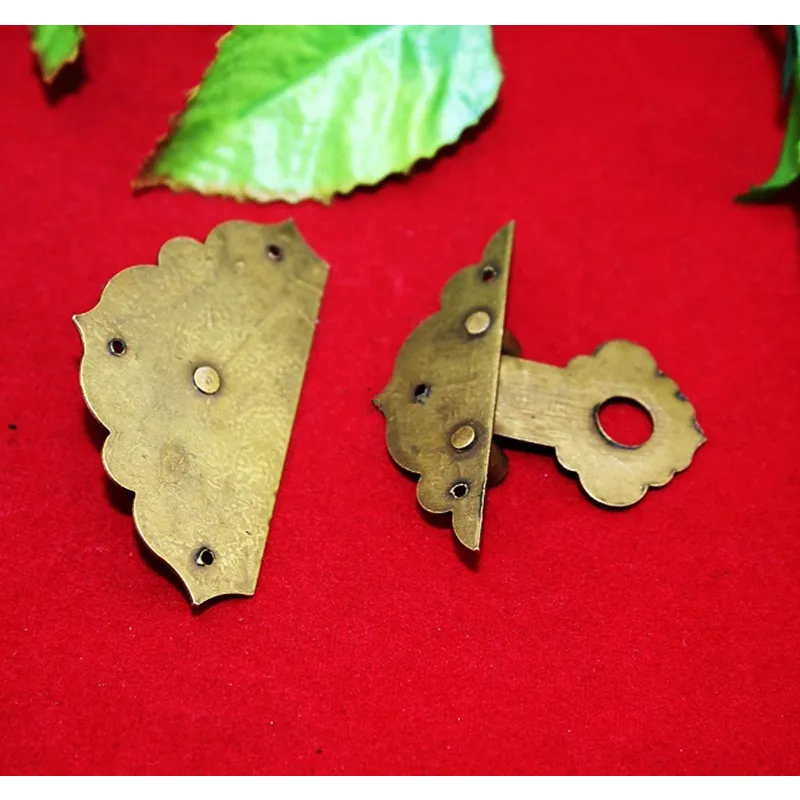 Antique Chinese Furniture Brass Flower Handle Lock Hasp Jewelry Wooden Box Locking Buckle Hasp Lock Latch,54*46mm,1 Set Antique Chinese Furniture Brass Flower Handle Lock Hasp Jewelry Wooden Box Locking Buckle Hasp Lock Latch,54*46mm,1 Set