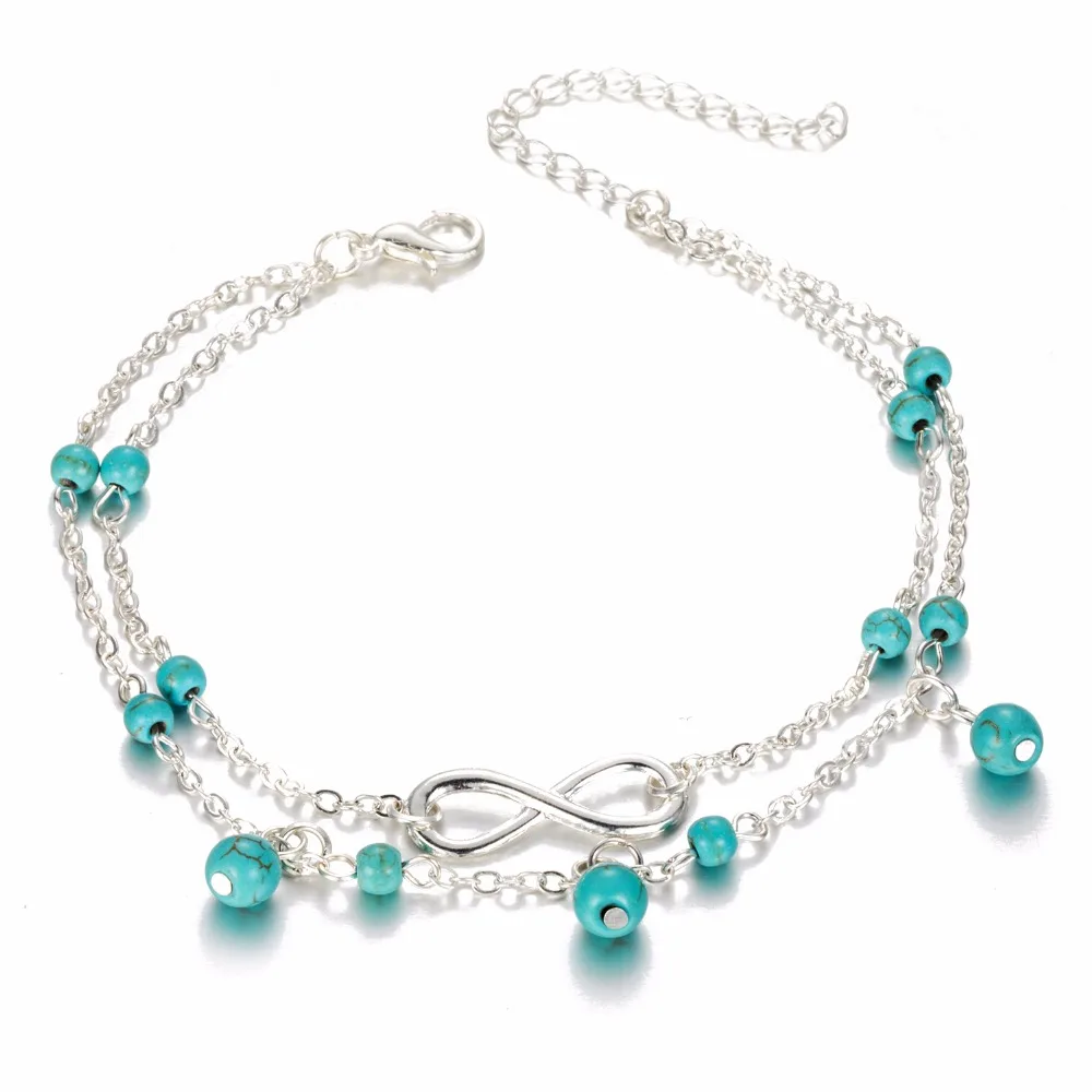 Fashion Accessories KINFOLK Anklets For Women Bohemian Foot Jewelry Summer Beach Bracelet Vintage Ankle On Leg Ankle Strap Accessories Anklets silver anklet bracelet,ankle chains,cubic zirconia anklet,beads anklet,fashion accessories