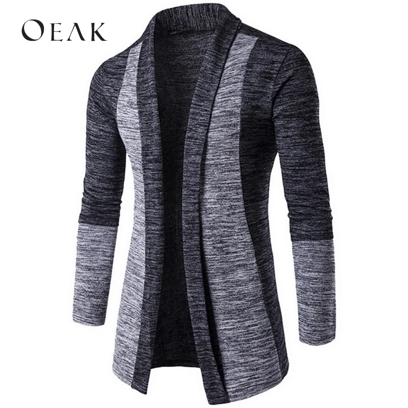 

Oeak M-4XL Big Size Autum Winter Warm Men Cardigan Patchwork Male Casual Sweaters Coats Male Outerwear chompas para hombre