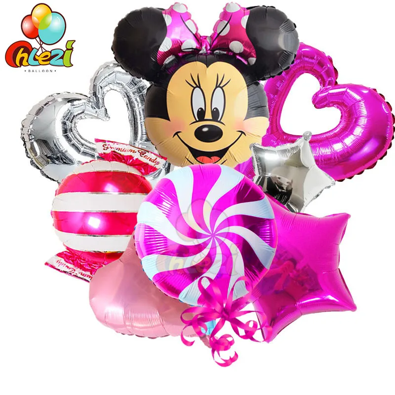 Микки Минни Маус мультфильм рисунок детский день рождения праздничные гелиевые шары Сердце Звезда Свадебные украшения детский душ globos - Цвет: style4