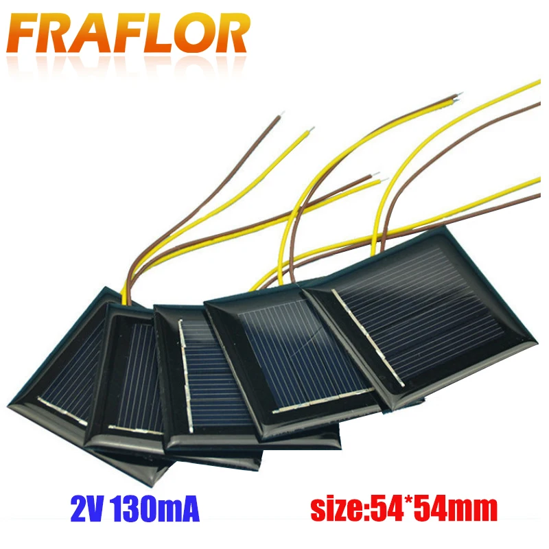 

10Pcs/lot Polycrystalline Solar Panel Small Mini Solar Cell 2V 130mA Solar Cell Panel Battery Charger For DIY Study LED Light