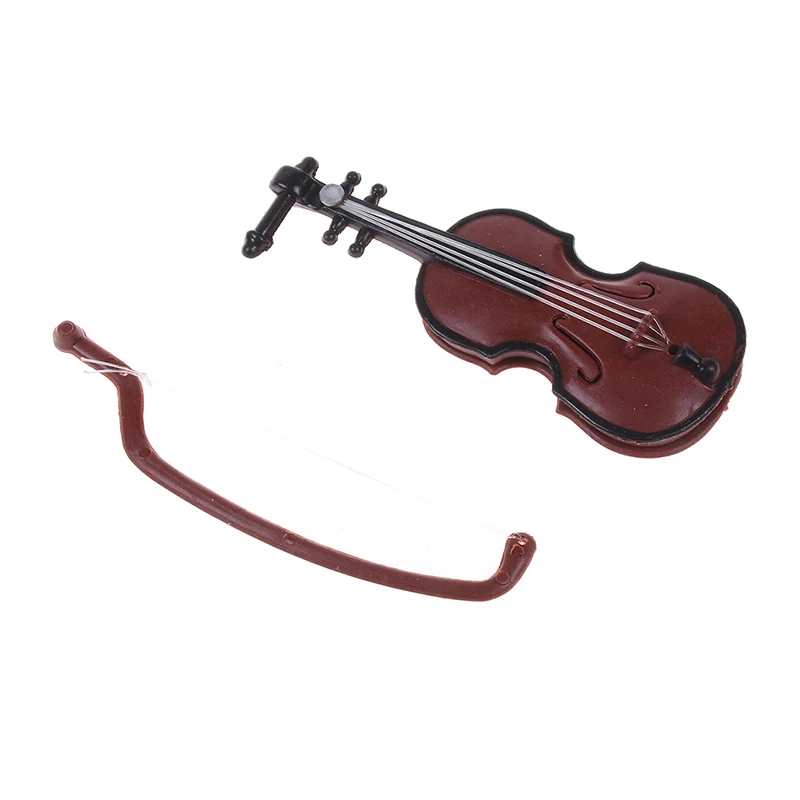 2pcs plastic mini violin dollhouse decorative music instrument crafts diy  Yg 