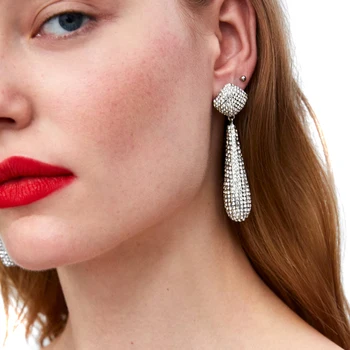 

JUJIA New 2019 fashion jewelry women crystal vintage statement crystal drop Earrings for women ZA earring