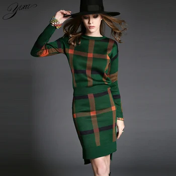 

Winter Woman Knitted Two-pieces Suit Casual Female Reguler Sweater Pencil Skirt Set Slim Fashion Sweater Skirt Suits for OL
