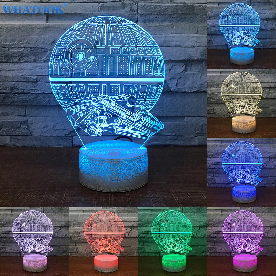 

Multiple Stars Wars LED 3D night lights Creative Ambient Light Desk lamp Home Lighting Bulbing Color change Luminaria Kids Gifts