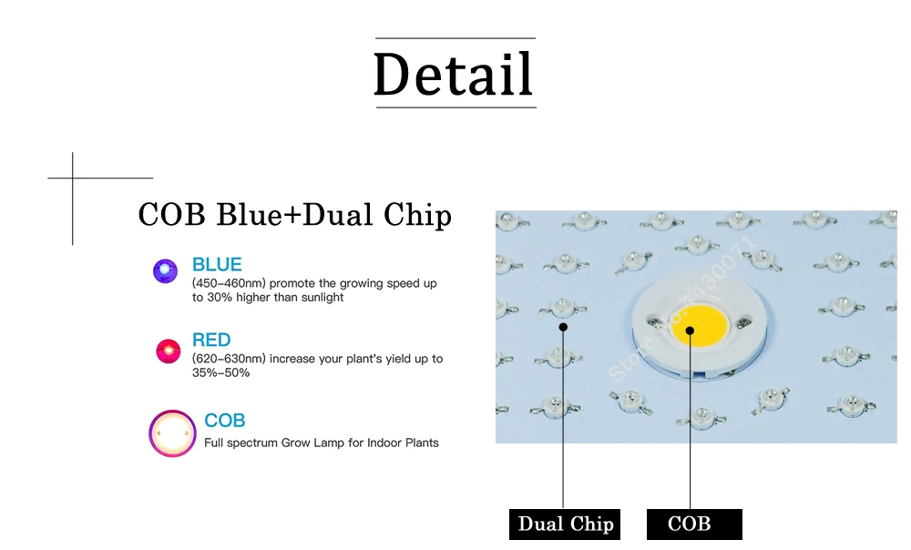 COB светодиодный свет для выращивания 1000 Вт полный спектр светильник внутреннего освещения хозяйственного назначения для Veg и цветочных