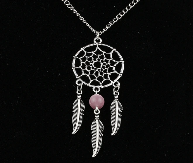 

Vintage Indian Style Dreamcatcher Feather Wing Skull Crown Necklaces Kangaroo Key Shell Owl Bird Hand Necklace Pendant Jewelry