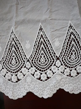 

14 yards cotton lace fabric by the yard, ivory white cotton embroidered lace fabric, daisy floral lace fabric