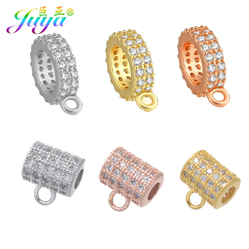 Juya поделки из бисера Ювелирные компоненты поставки 1 отверстие металлический сепаратор вешалка Bails для натуральных камней украшения из бисера Изготовление