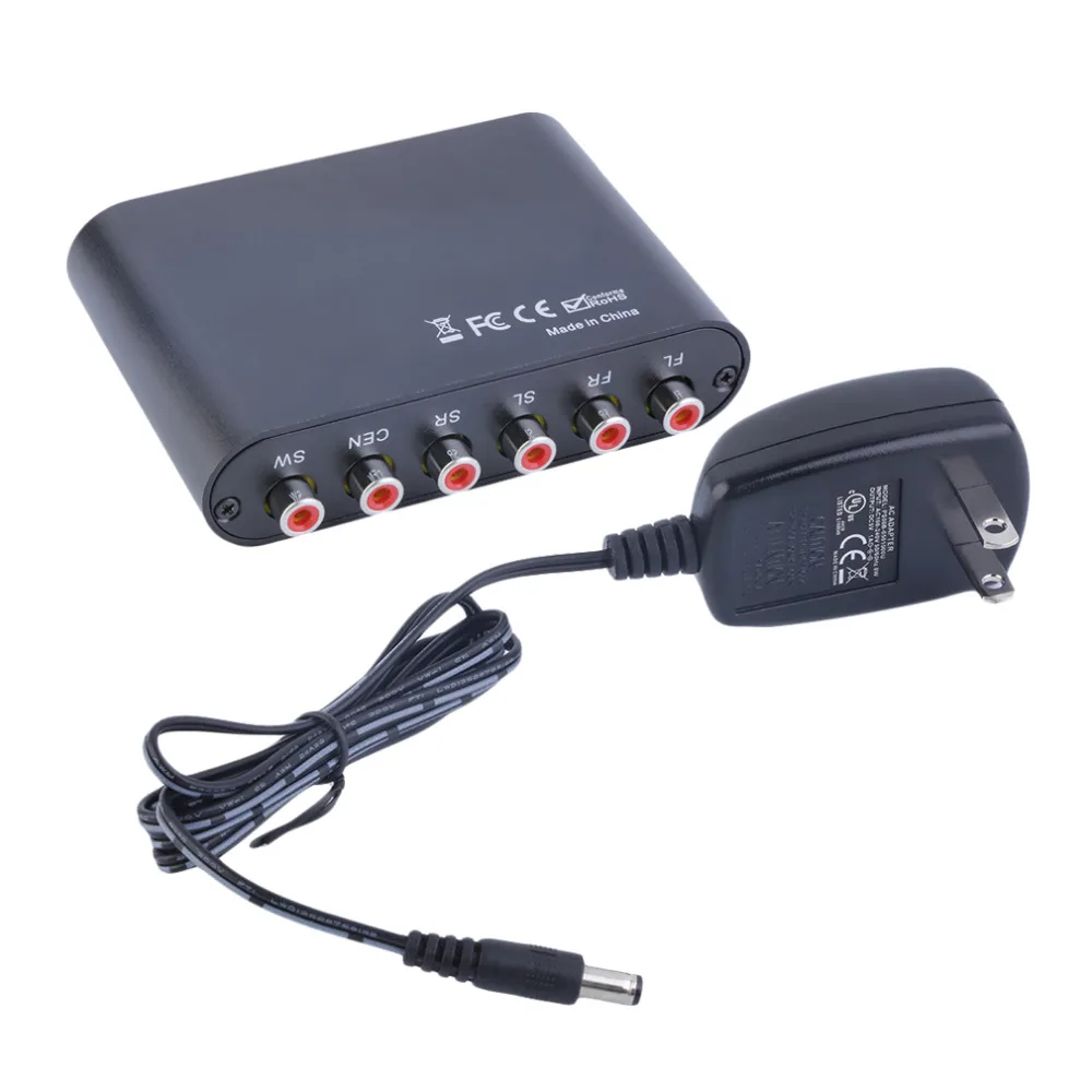 

YHX AC3/DTS Digital Optical Audio To 5.1/2.1 Channel Stereo Analog RCA Converter hot new