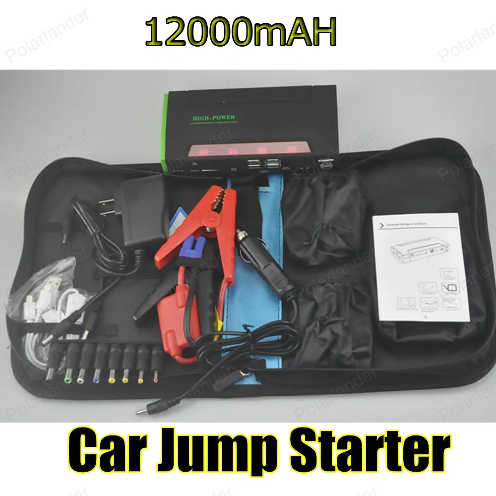 

Car power bank car Jumper starter 12000 mAh high capacity auto battery Car Power Bank 12 v Engine Green color