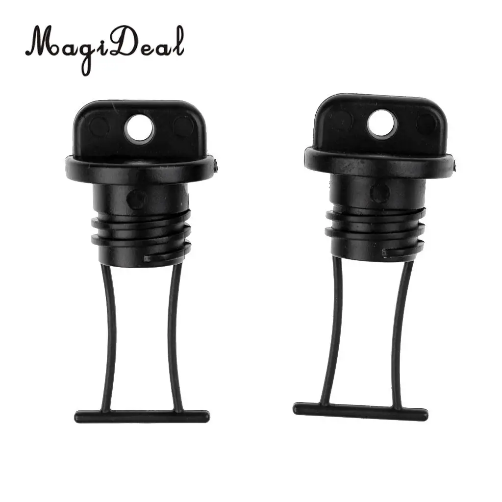 MagiDeal 4 Pieces Black Plastic Hull Drain Plug Universal for Kayaks Canoes Boats