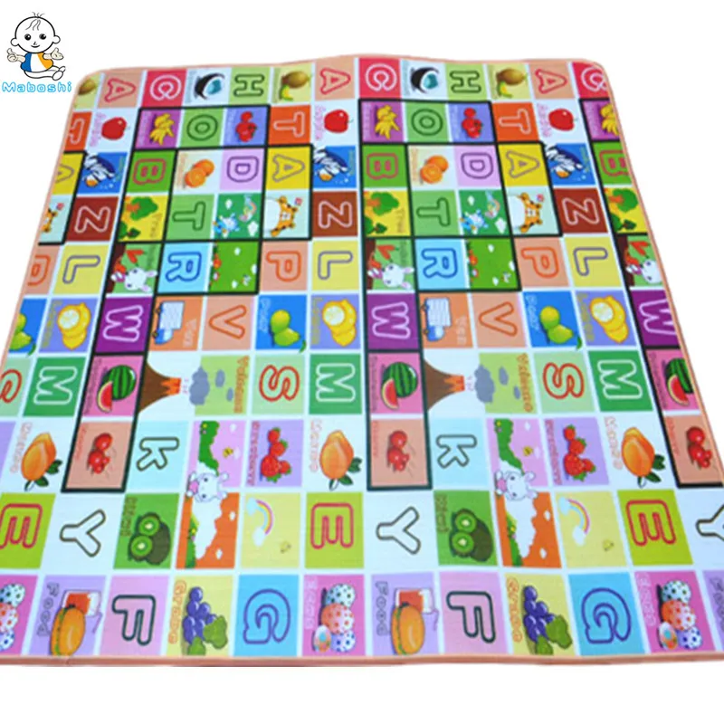 

Quality Baby Play Mat 1.8*1.5 Meter Fruit Alphabet Pad Children Picnic Mat Carpet Baby Crawling Mat CM-003