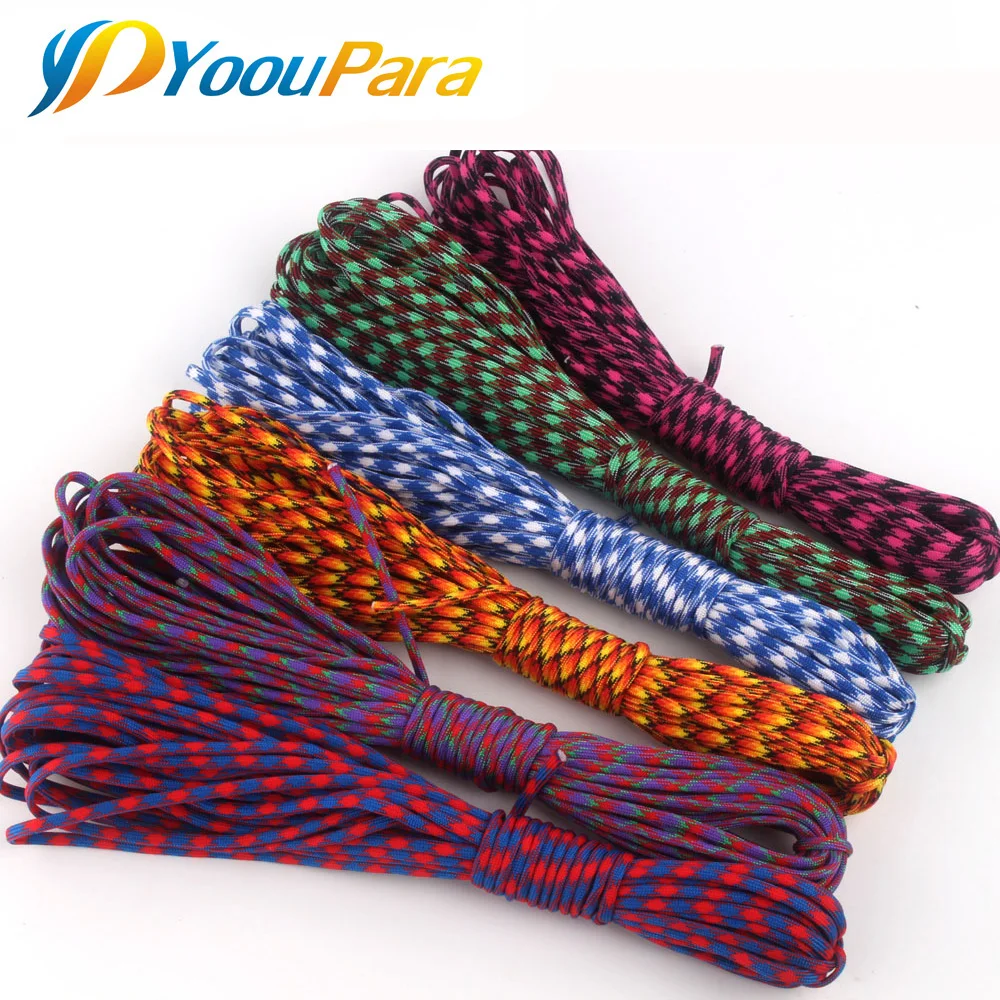 YoouPara 4mm Paracord 550 Rope 252 Colors Type III 7 Stand 50FT