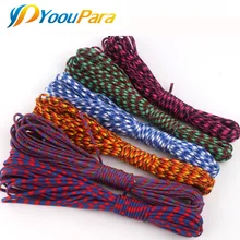 YoouPara 4mm Paracord 550 liny 252 kolory typ III 7 stojak 50FT Paracord linka spadochronowa liny zestaw survivalowy DIY bransoletka hurtownie tanie tanio Paracord 550 rope 50 feet DIY paracord bracelet necklace belt watch dog collar etc 252 colors 550lbs rope outdoor camping rope survival kit