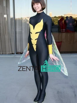 

Free Shipping DHL NEW Spandex Janet Van Dyne WASP Costume Bodysuit 2016 Superhero Halloween Zentai Catsuit Fancy Dress 16101201