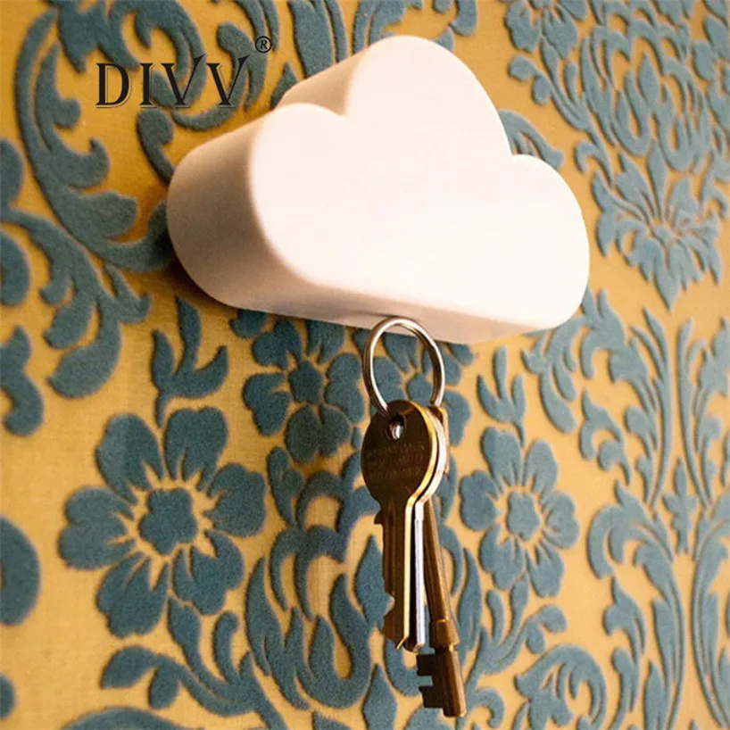 

My House Creative Home Storage Holder White Cloud Shape Magnetic Magnets Key Holder,jul 16