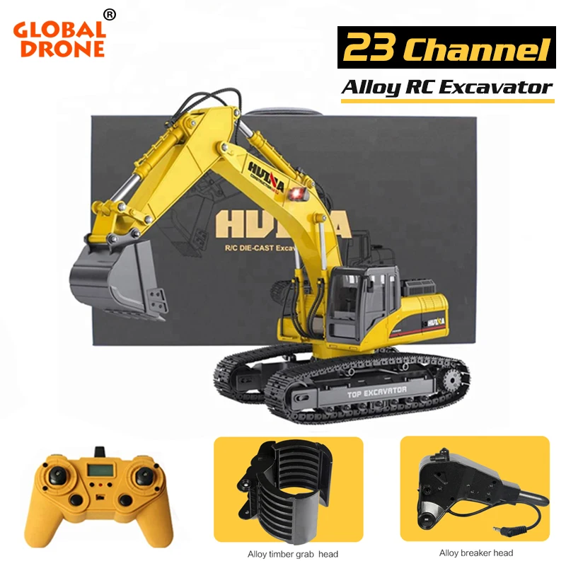 

excavator rc huina 580 23CH Remote control 2.4G hydraulic excavator Toy for boys rc Tractor Model truck